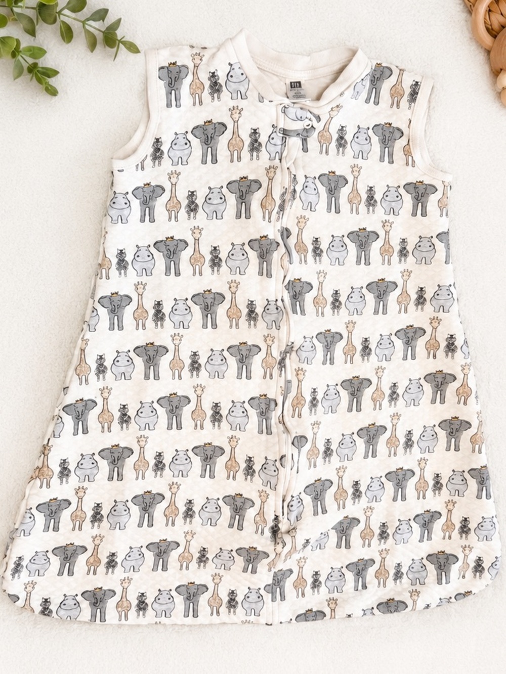 Hudson Baby Sleep Sack Animal Print 12-18 Months Quilted Sleeveless Sleeping Bag